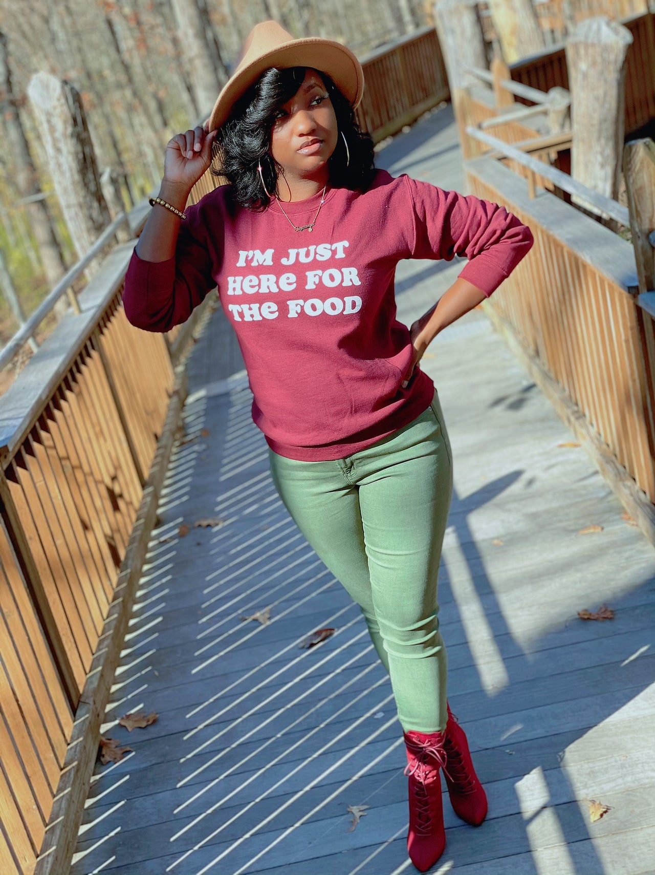 "I'm Just here For The Food" Crewneck