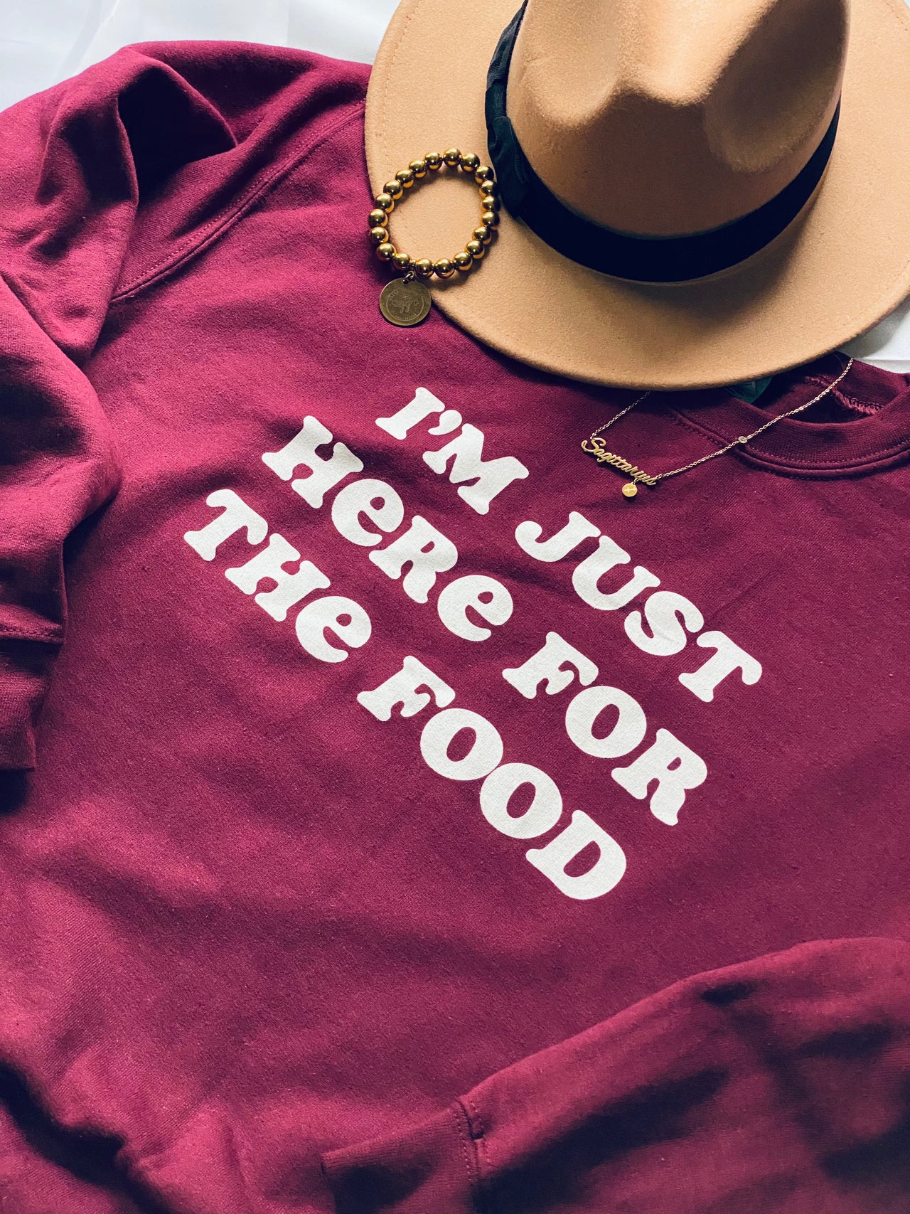 "I'm Just here For The Food" Crewneck